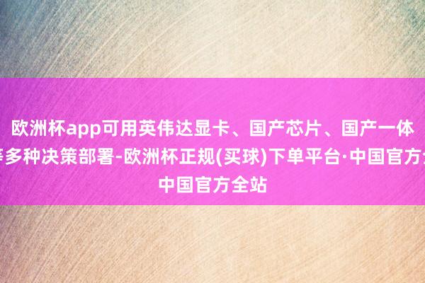 欧洲杯app可用英伟达显卡、国产芯片、国产一体机等多种决策部署-欧洲杯正规(买球)下单平台·中国官方全站