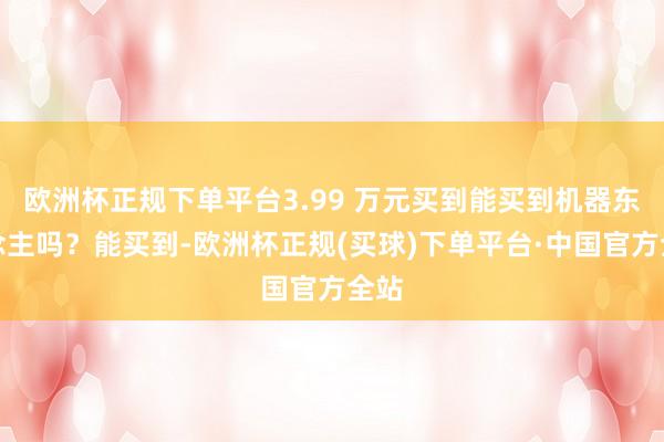 欧洲杯正规下单平台3.99 万元买到能买到机器东说念主吗？能买到-欧洲杯正规(买球)下单平台·中国官方全站