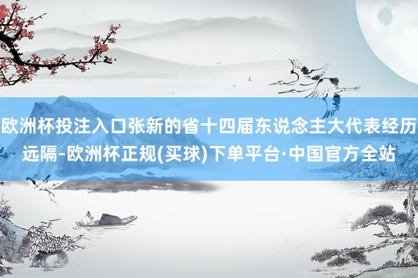 欧洲杯投注入口张新的省十四届东说念主大代表经历远隔-欧洲杯正规(买球)下单平台·中国官方全站