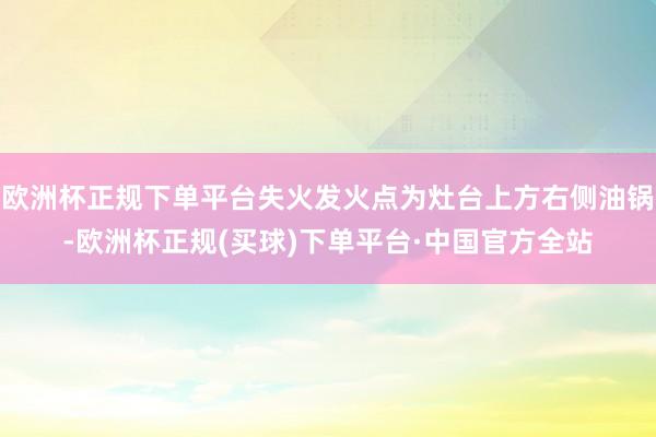 欧洲杯正规下单平台失火发火点为灶台上方右侧油锅-欧洲杯正规(买球)下单平台·中国官方全站