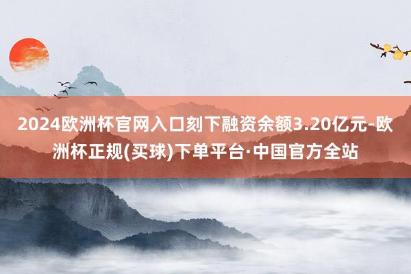 2024欧洲杯官网入口刻下融资余额3.20亿元-欧洲杯正规(买球)下单平台·中国官方全站