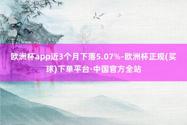欧洲杯app近3个月下落5.07%-欧洲杯正规(买球)下单平台·中国官方全站