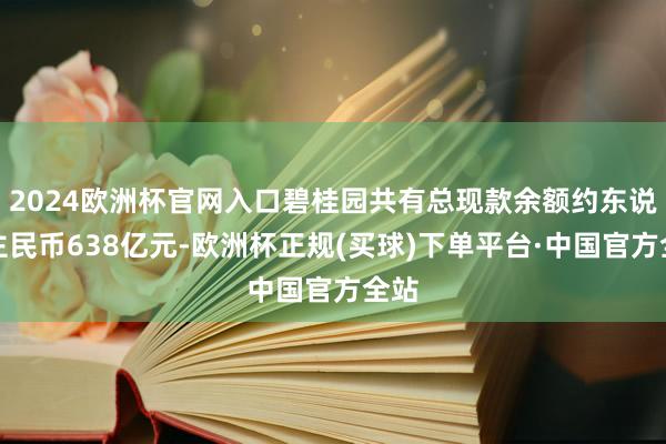 2024欧洲杯官网入口碧桂园共有总现款余额约东说念主民币638亿元-欧洲杯正规(买球)下单平台·中国官方全站