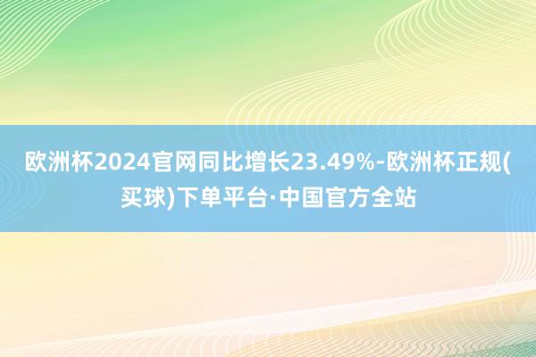 欧洲杯2024官网同比增长23.49%-欧洲杯正规(买球)下单平台·中国官方全站