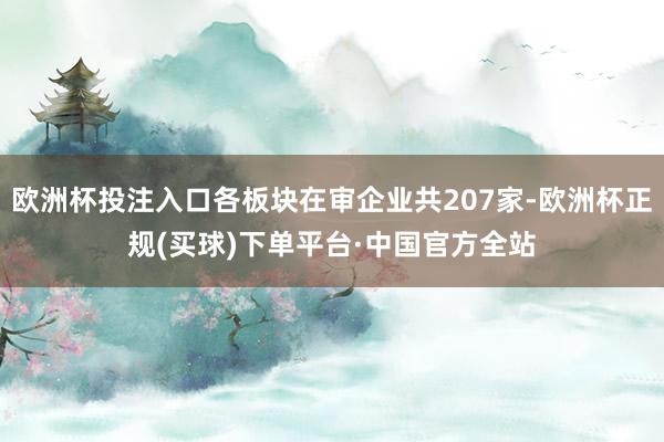 欧洲杯投注入口各板块在审企业共207家-欧洲杯正规(买球)下单平台·中国官方全站
