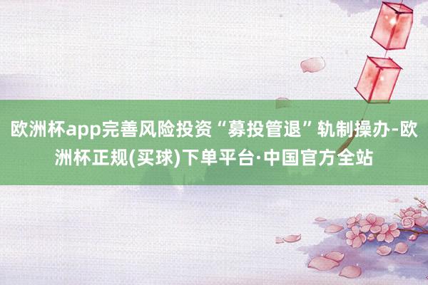 欧洲杯app完善风险投资“募投管退”轨制操办-欧洲杯正规(买球)下单平台·中国官方全站