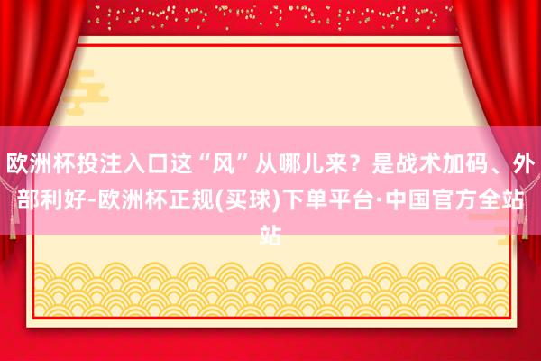 欧洲杯投注入口这“风”从哪儿来？是战术加码、外部利好-欧洲杯正规(买球)下单平台·中国官方全站