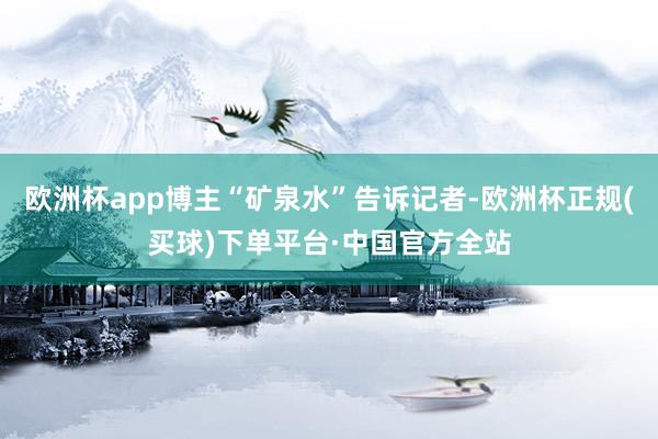欧洲杯app博主“矿泉水”告诉记者-欧洲杯正规(买球)下单平台·中国官方全站
