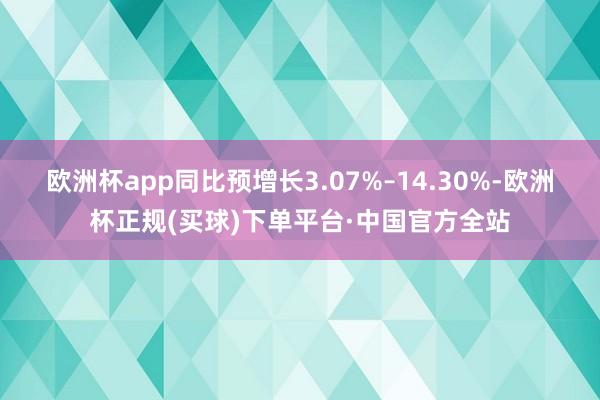 欧洲杯app同比预增长3.07%–14.30%-欧洲杯正规(买球)下单平台·中国官方全站
