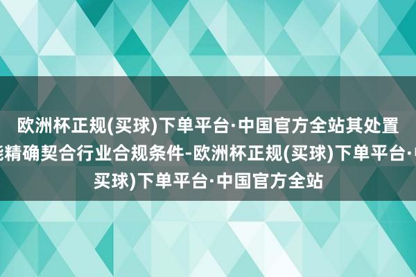 欧洲杯正规(买球)下单平台·中国官方全站其处置有打算不仅能精确契合行业合规条件-欧洲杯正规(买球)下单平台·中国官方全站