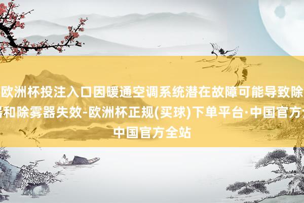 欧洲杯投注入口因暖通空调系统潜在故障可能导致除霜器和除雾器失效-欧洲杯正规(买球)下单平台·中国官方全站