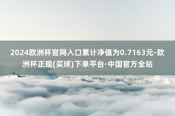 2024欧洲杯官网入口累计净值为0.7163元-欧洲杯正规(买球)下单平台·中国官方全站