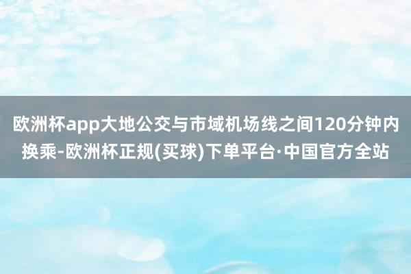 欧洲杯app大地公交与市域机场线之间120分钟内换乘-欧洲杯正规(买球)下单平台·中国官方全站
