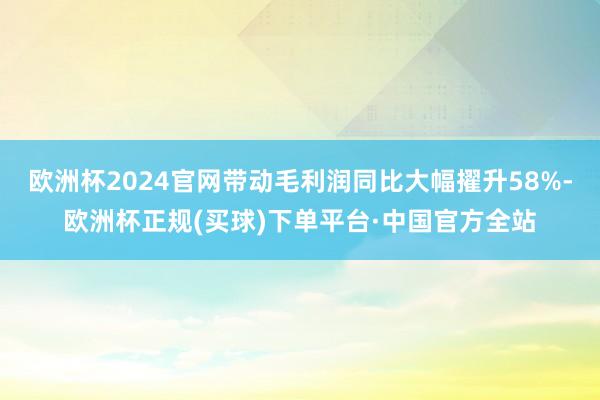 欧洲杯2024官网带动毛利润同比大幅擢升58%-欧洲杯正规(买球)下单平台·中国官方全站